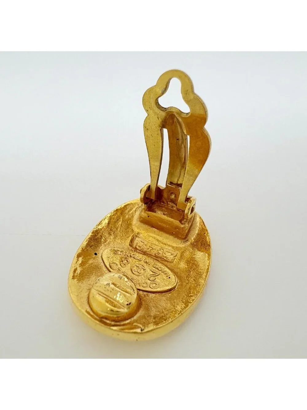 Chanel Earrings CC Logo Gold Plated
